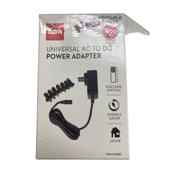 RCA Universal AC To DC Power Adapter With Switchable Voltage & Multiple Tips - Picture 1 of 7